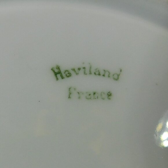 Haviland Tan and Green Plate # 21762 - Picture 3 of 4